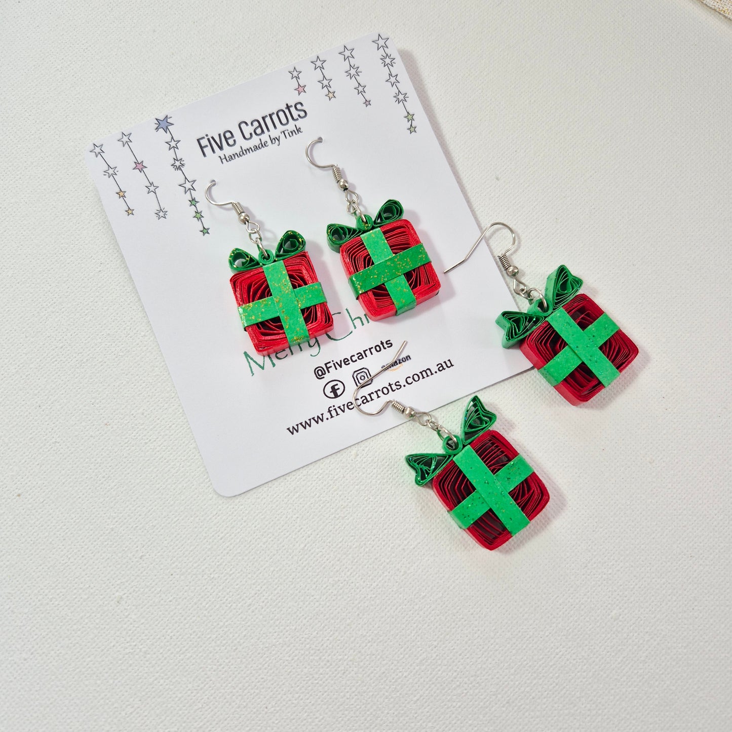 Christmas Gift Paper Quilling Earrings