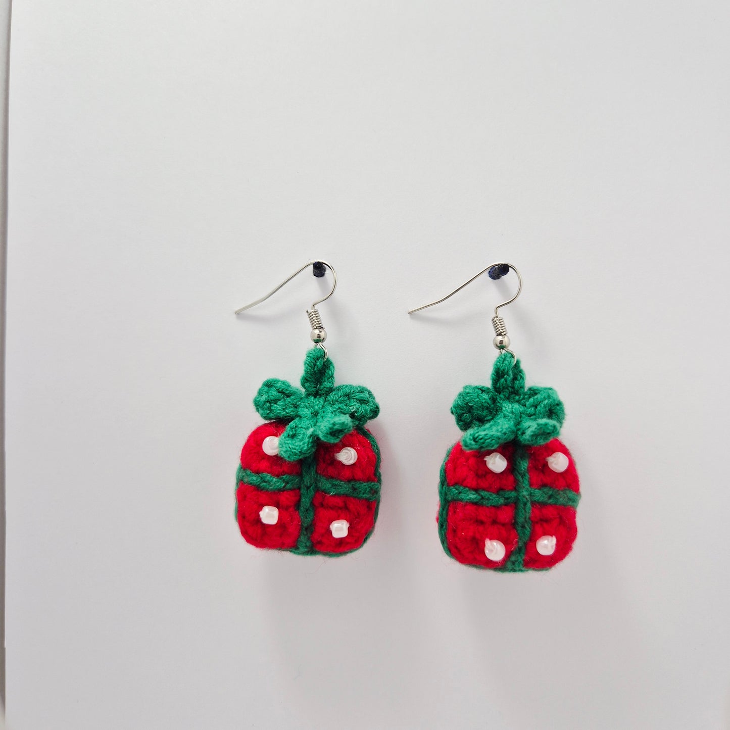 Christmas Gift Box Crochet Earrings