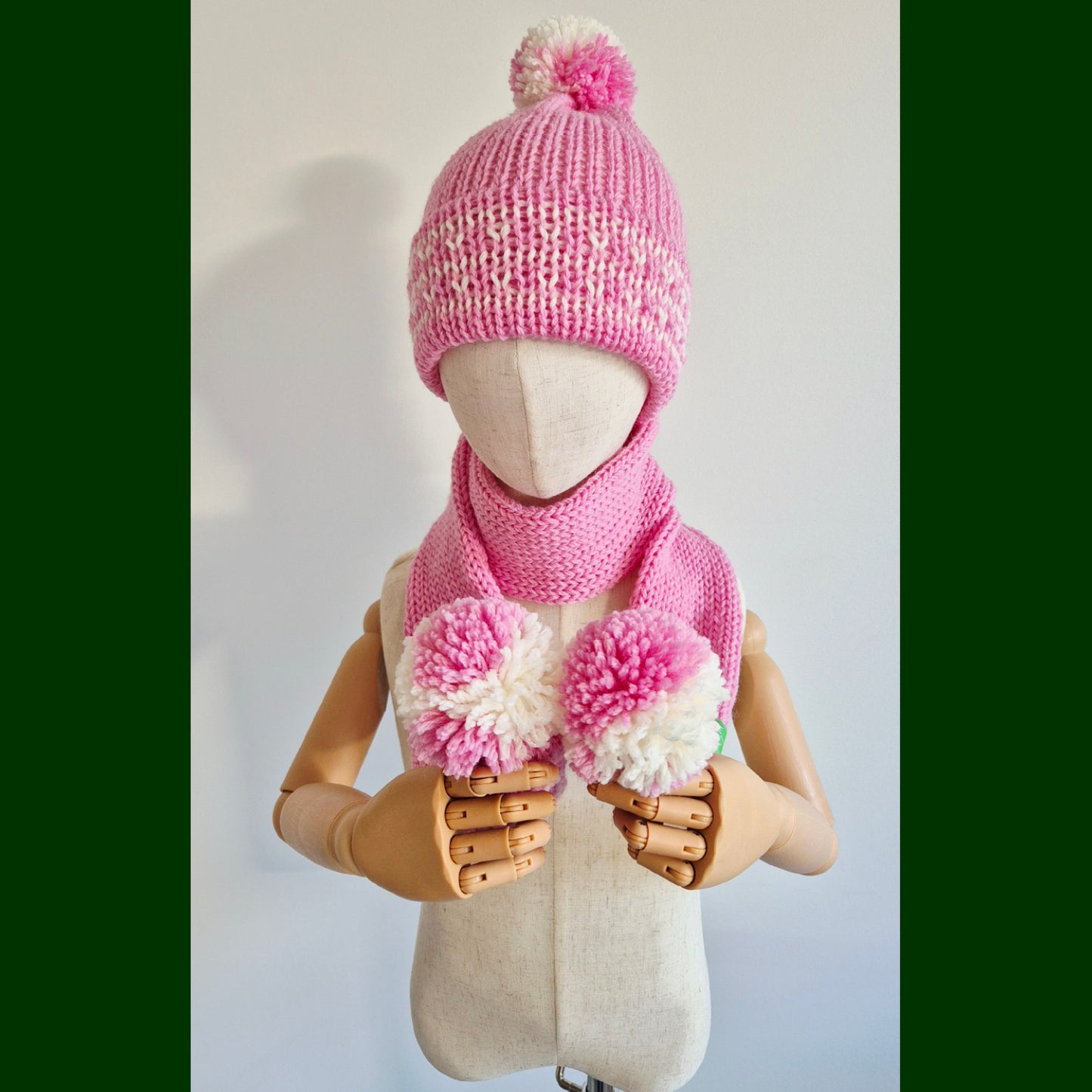 Kids scarf & beanie set Pink