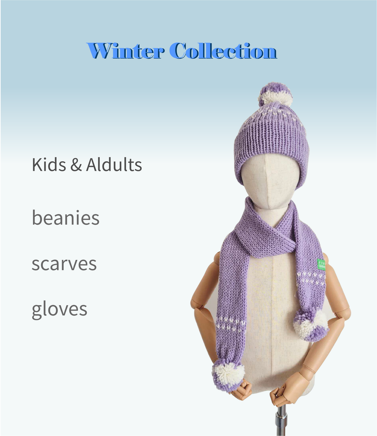 Five Carrots Kids scarve and beanie set
