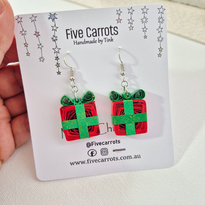 Christmas Gift Paper Quilling Earrings