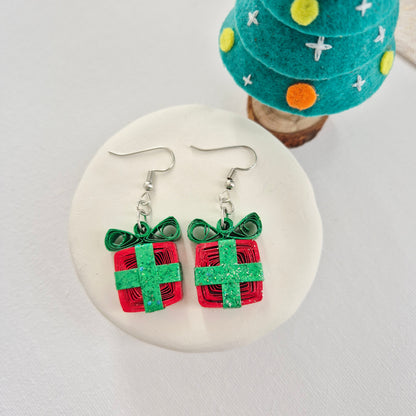 Christmas Gift Paper Quilling Earrings