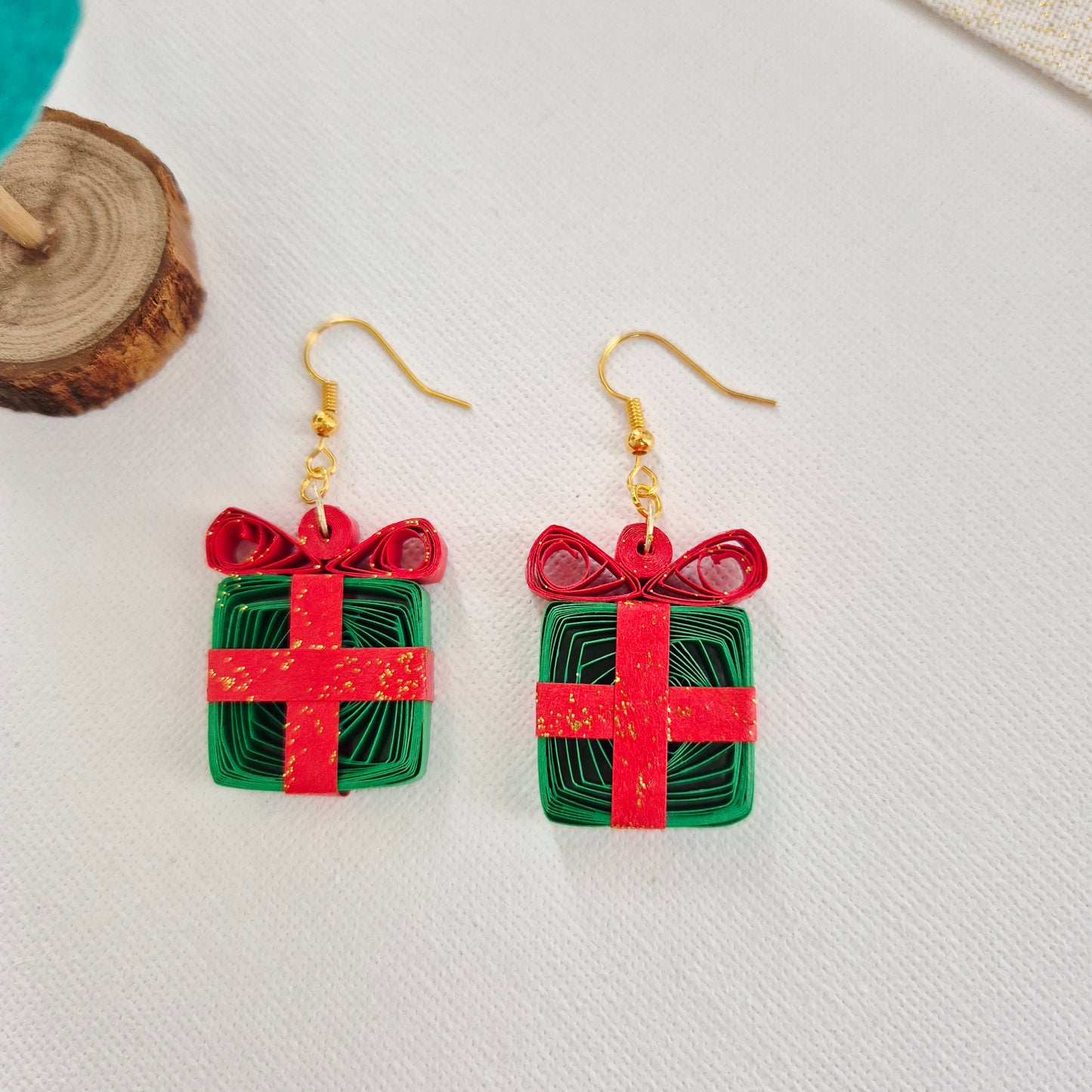 Christmas Gift Paper Quilling Earrings