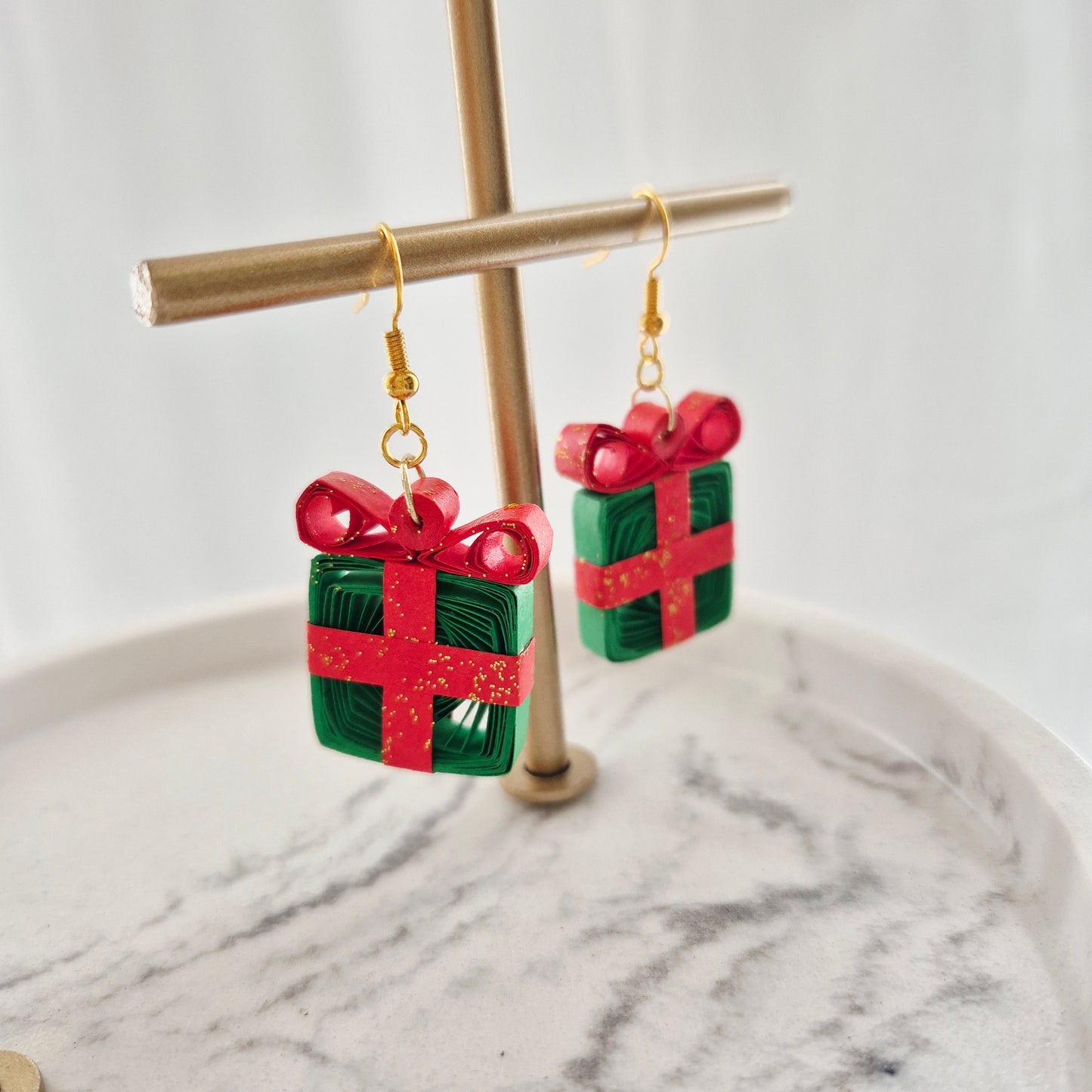 Christmas Gift Paper Quilling Earrings