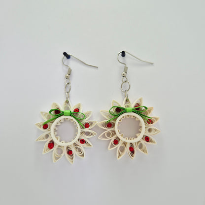 Paper Quilling Wreath Earrings