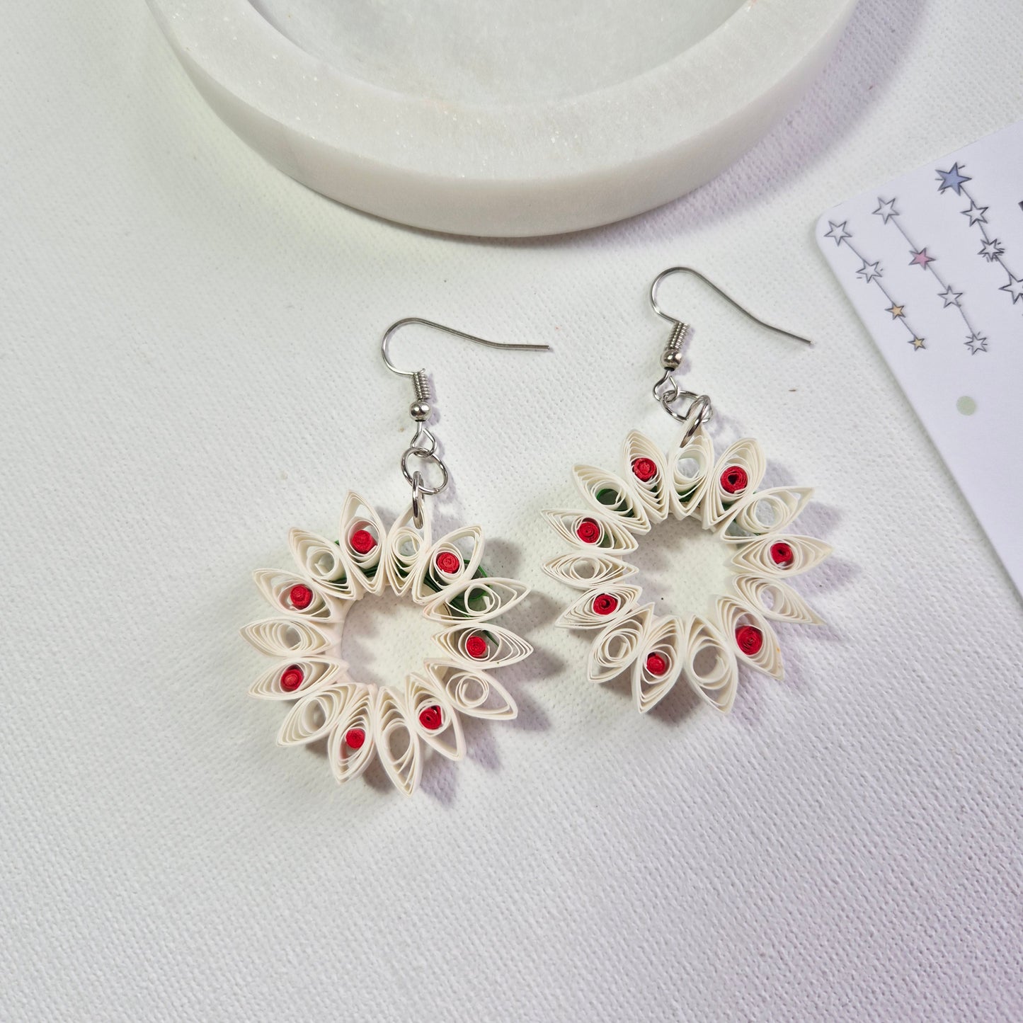 Paper Quilling Wreath Earrings