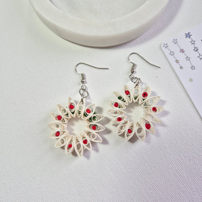 Paper Quilling Wreath Earrings