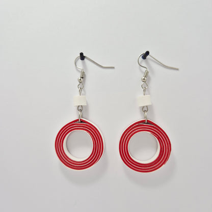 Christmas earring ring red