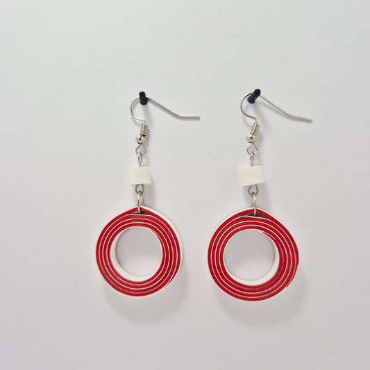 Christmas earring ring red