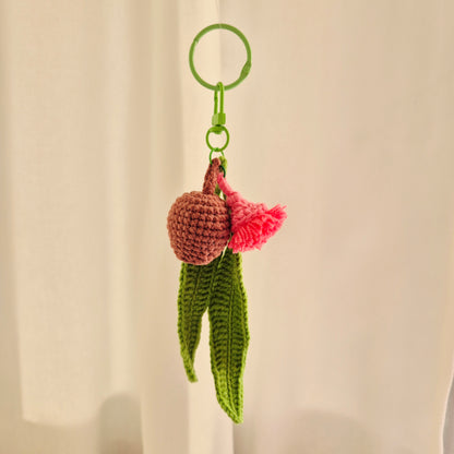 Crochet Gumnut Keychain (brown nut)
