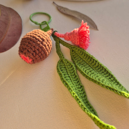 Crochet Gumnut Keychain (brown nut)