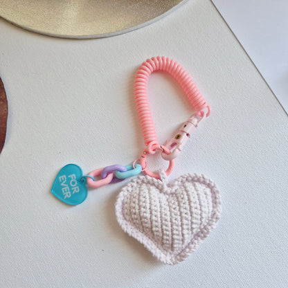 Crochet Love Heart Keychain & Bag Charm (purple)