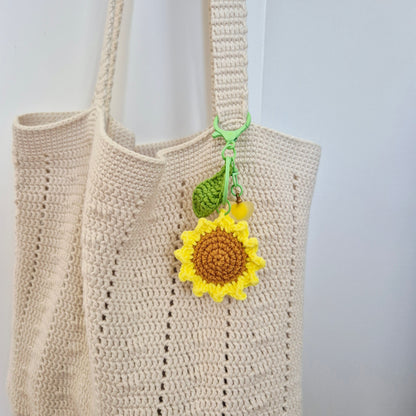 Crochet Sunflower Keychain/Bag Charm