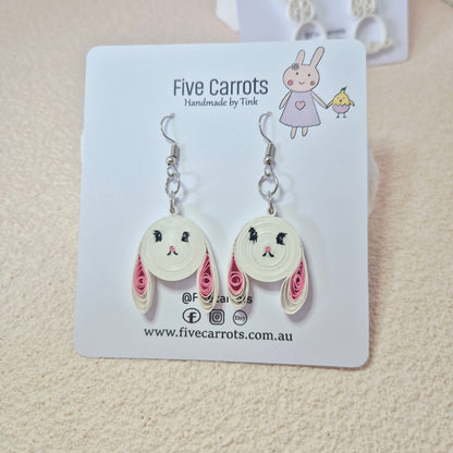 Easter Bunny Paper Quilling Earrings
