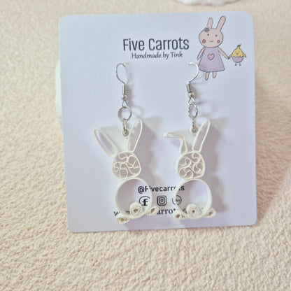Easter Bunny Paper Quilling Earrings
