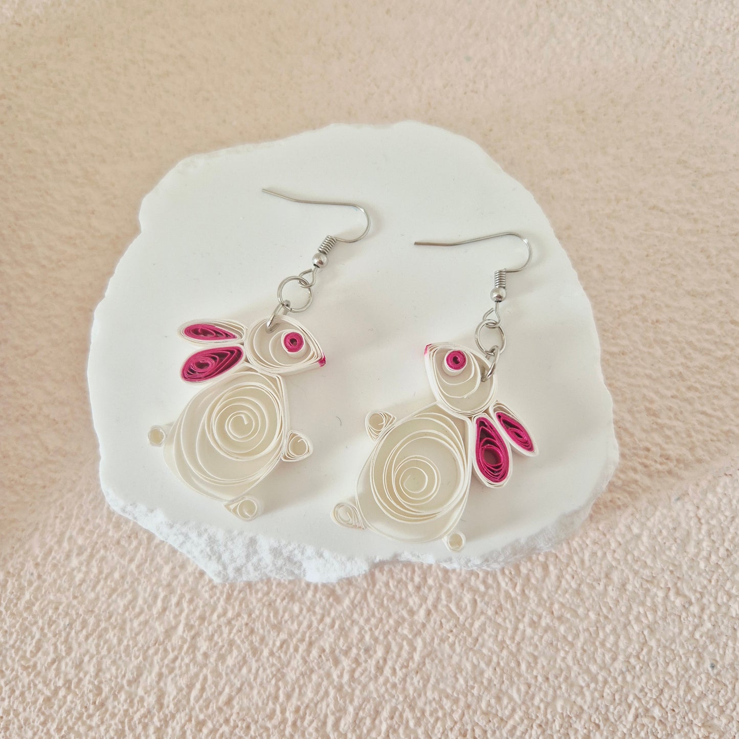 Easter Bunny Paper Quilling Earrings