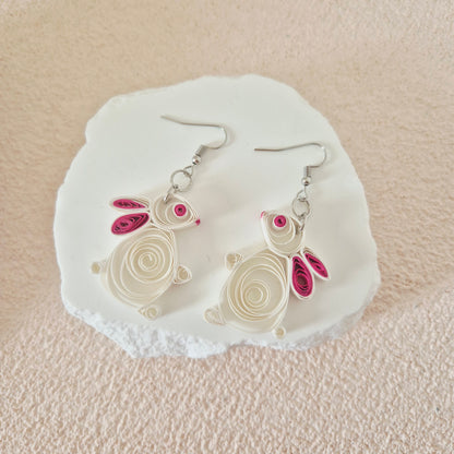 Easter Bunny Paper Quilling Earrings