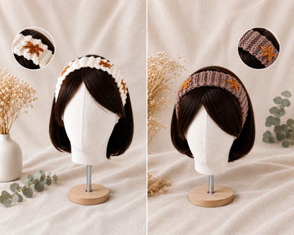 Cozy Crochet Headband Pattern with Flower Embroidery – Digital Download