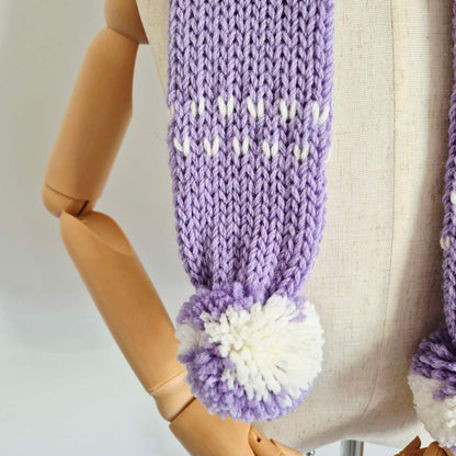 Kids scarf & beanie set purple