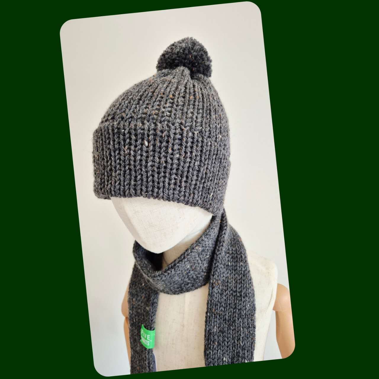 Kids scarf & beanie set Dark grey