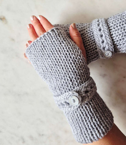 fingerless gloves Light Silver