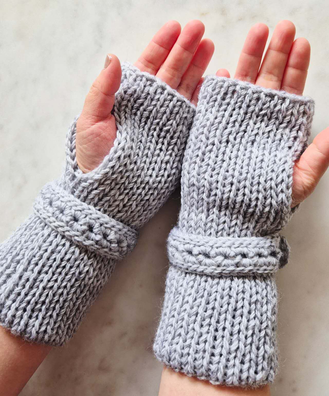 fingerless gloves Light Silver