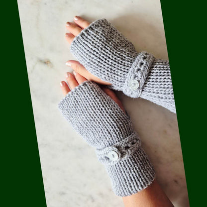 fingerless gloves Light Silver