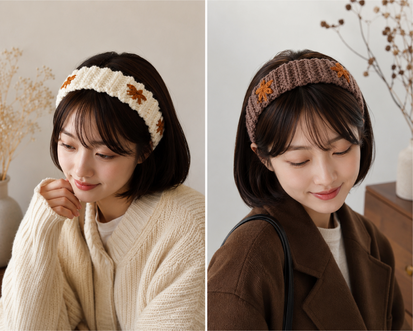 Cozy Crochet Headband Pattern with Flower Embroidery – Digital Download
