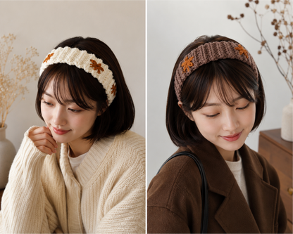 Cozy Crochet Headband Pattern with Flower Embroidery – Digital Download