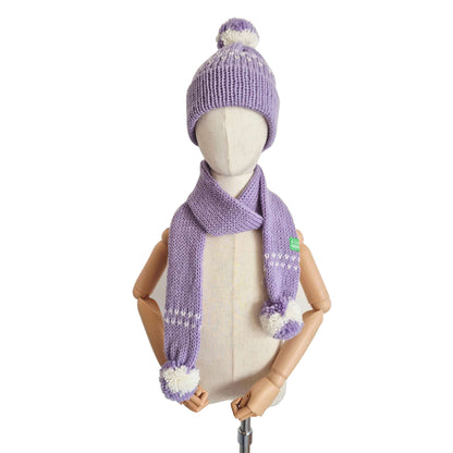 Kids scarf & beanie set purple