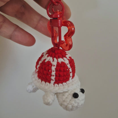 Crochet Turtle Keychain/Bag Charm (red)