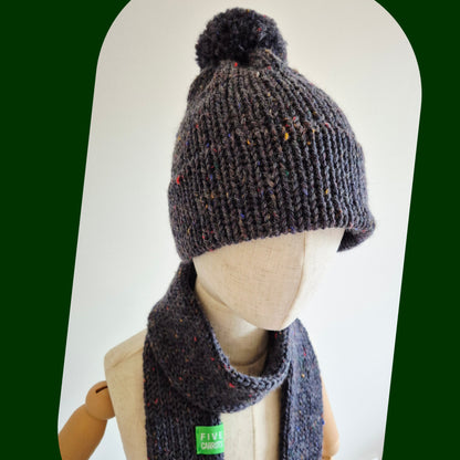 Kids scarf & beanie set Navy blue