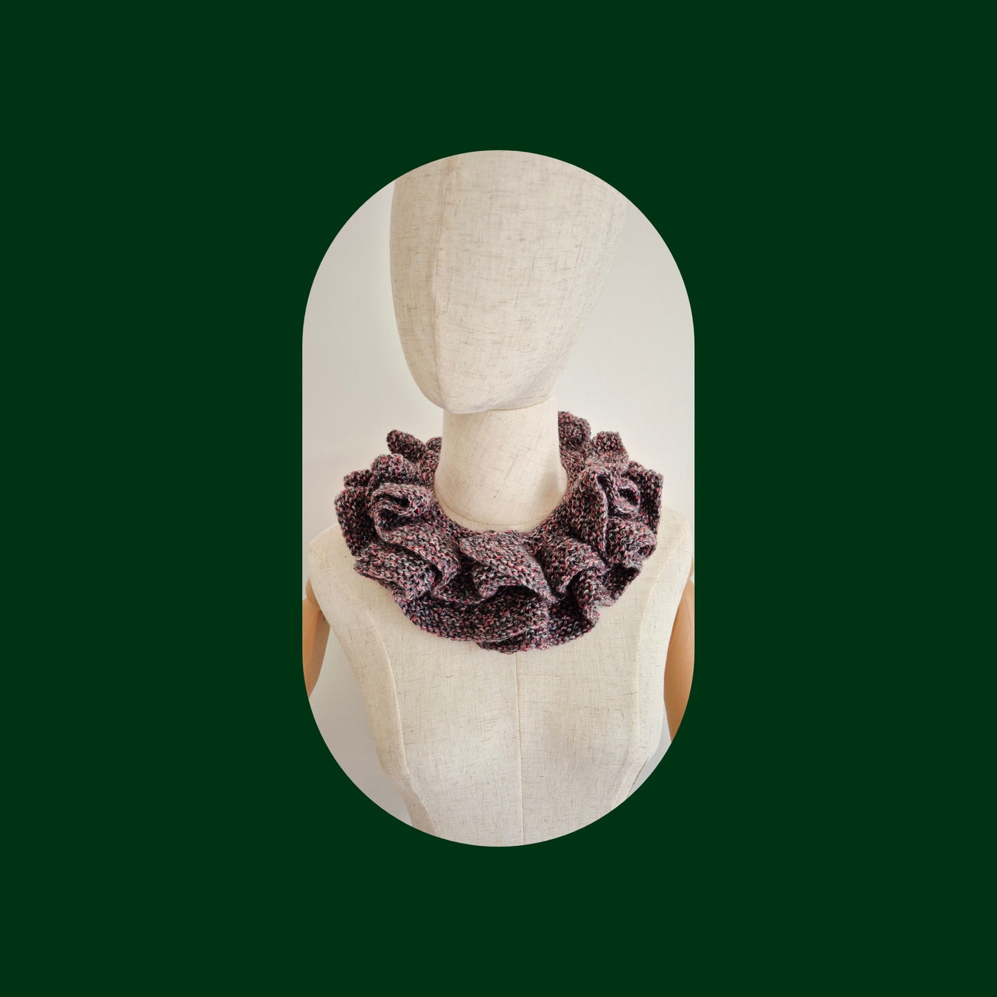 Luxury Hand-Knitted Ruffle Scarf with Button Closure