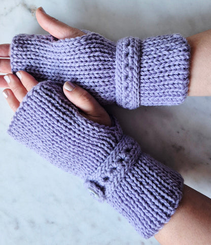 fingerless gloves light purple