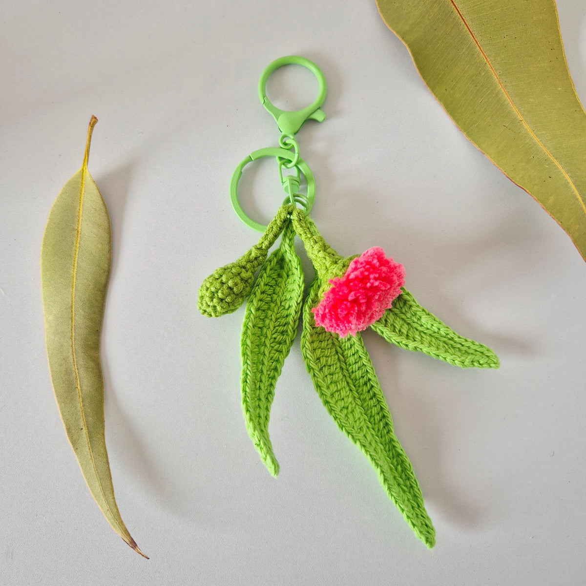 Crochet Gumnut flower Keychain