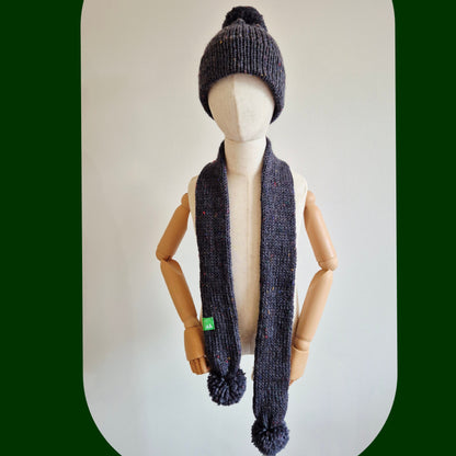 Kids scarf & beanie set Navy blue