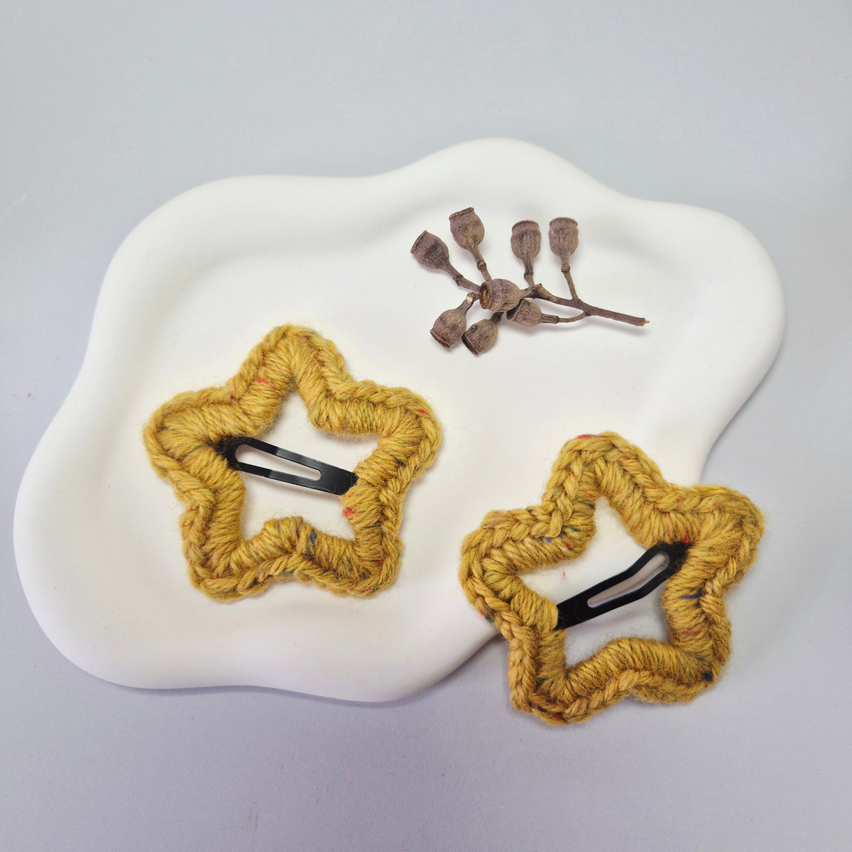 Handmade Crochet Star Hair Clips – Australian Wool