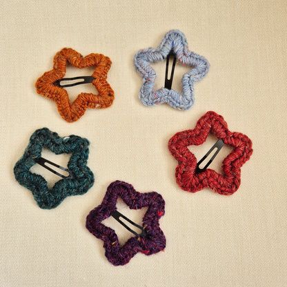 Handmade Crochet Star Hair Clips – Australian Wool