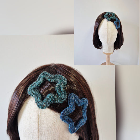 Handmade Crochet Star Hair Clips – Australian Wool
