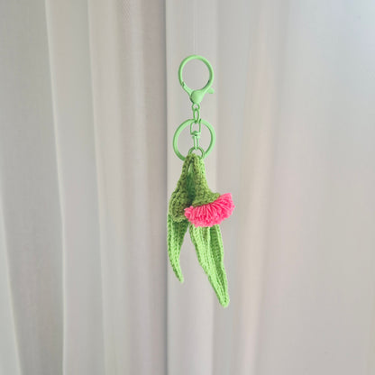 Crochet Gumnut flower Keychain