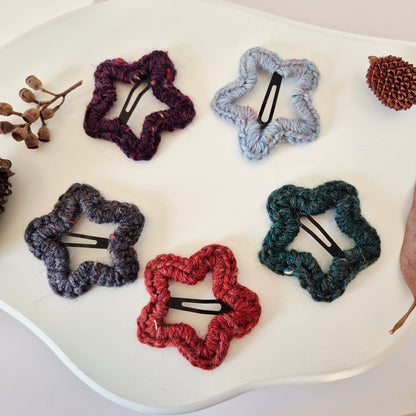 Handmade Crochet Star Hair Clips – Australian Wool
