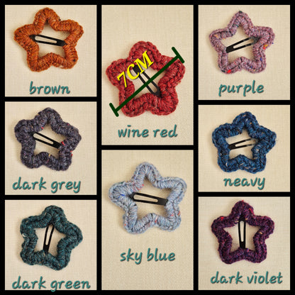 Handmade Crochet Star Hair Clips – Australian Wool