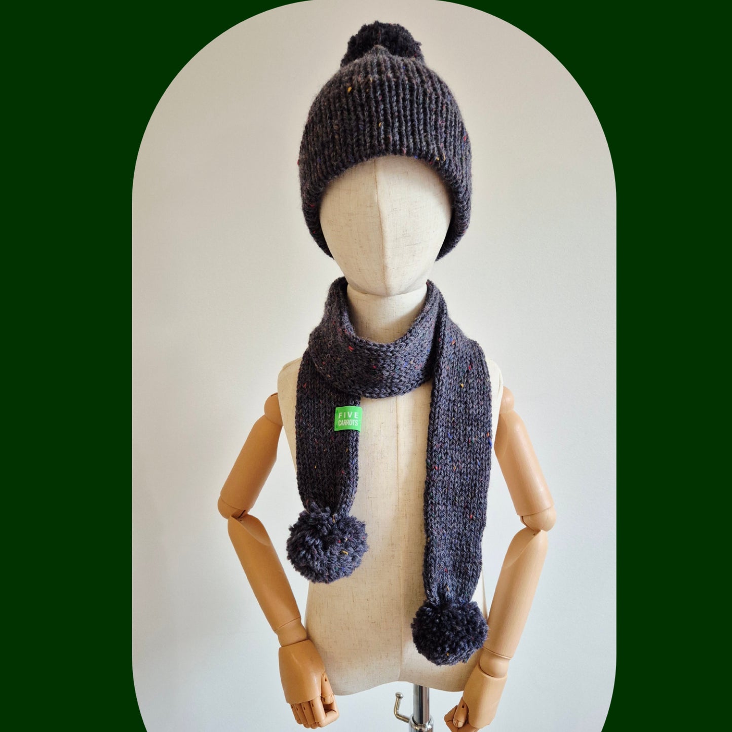 Kids scarf & beanie set Navy blue