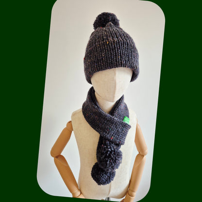 Kids scarf & beanie set Navy blue