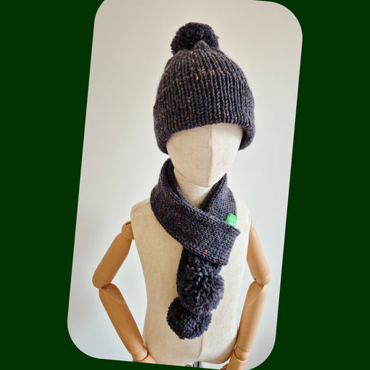 Kids scarf & beanie set Navy blue